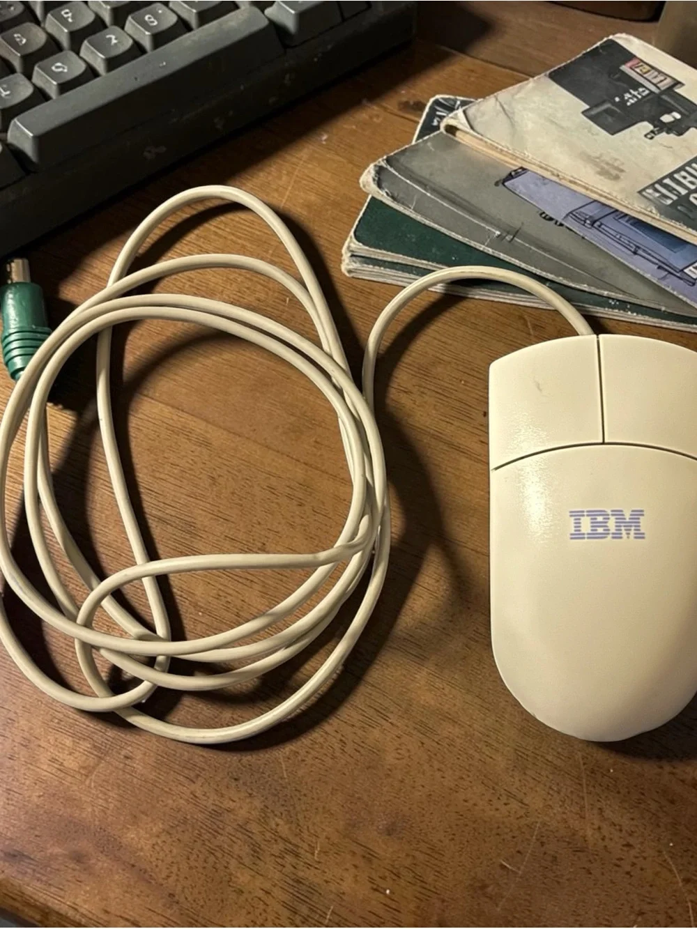 IBM Beige Wired Optical Mouse - Beige